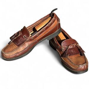 Sperry Top-Sider 2 Toned Brown Leather Loafers Men’s 11.5 Kiltie Tassel Slip-Ons